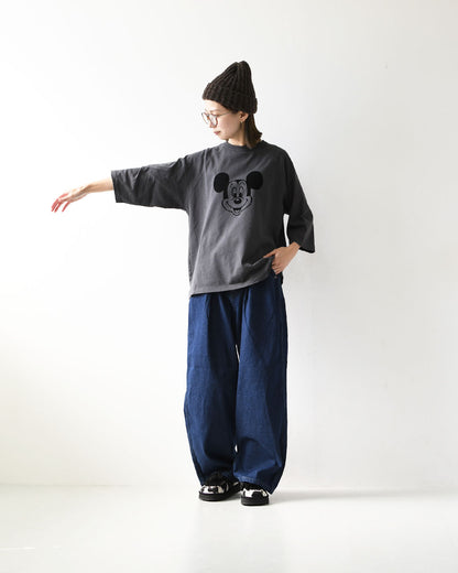 GOOD ROCK SPEED [グッドロックスピード] Flocked Raglan 3/4 Sleeve T-Shirt -Disney- [FDS205W] フロッキーラグラン 3/4 スリーブTシャツ・ 綿TEE・3/4スリーブ・クルーネック・プリントT・LADY'S [2026AW]