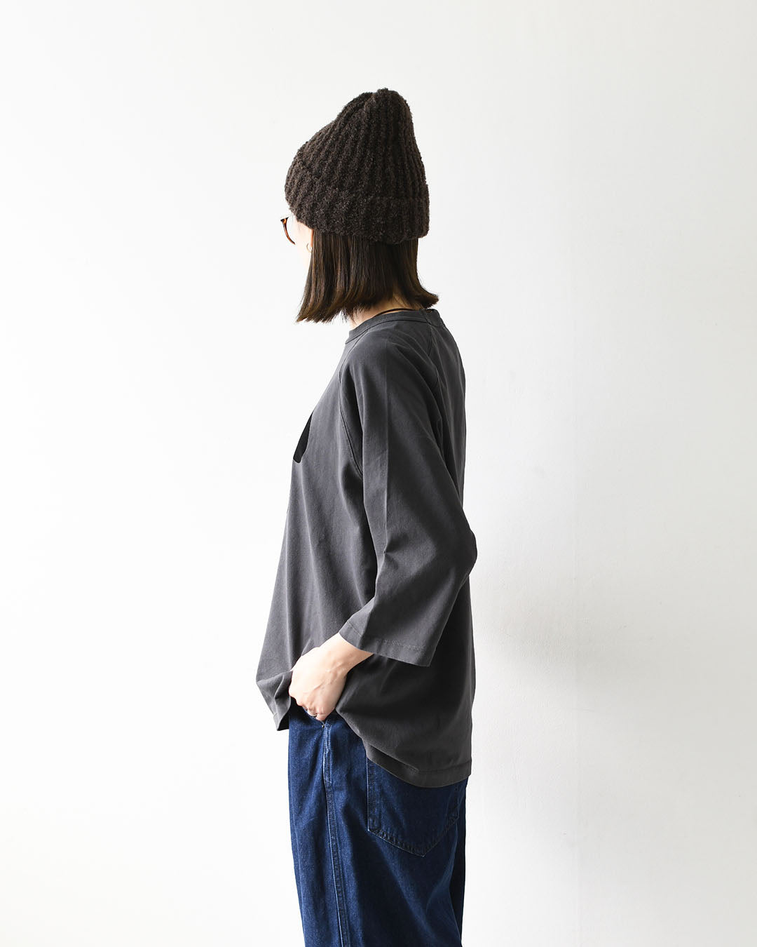 GOOD ROCK SPEED [グッドロックスピード] Flocked Raglan 3/4 Sleeve T-Shirt -Disney- [FDS205W] フロッキーラグラン 3/4 スリーブTシャツ・ 綿TEE・3/4スリーブ・クルーネック・プリントT・LADY'S [2026AW]