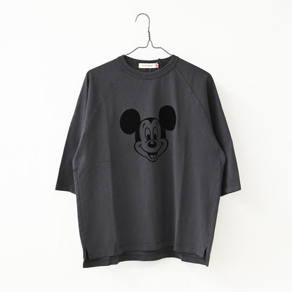 GOOD ROCK SPEED [グッドロックスピード] Flocked Raglan 3/4 Sleeve T-Shirt -Disney- [FDS205W] フロッキーラグラン 3/4 スリーブTシャツ・ 綿TEE・3/4スリーブ・クルーネック・プリントT・LADY'S [2026AW]