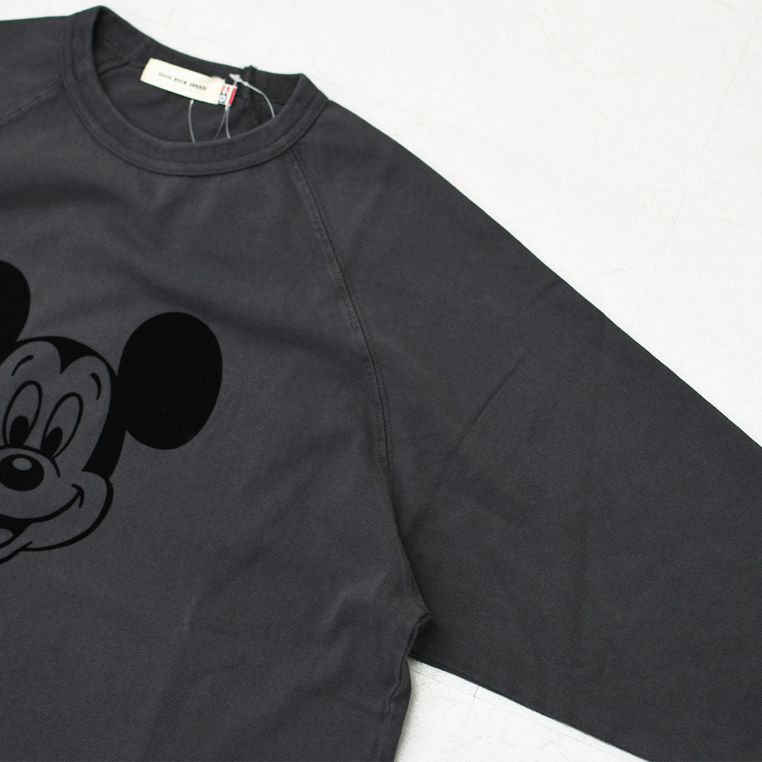 GOOD ROCK SPEED [グッドロックスピード] Flocked Raglan 3/4 Sleeve T-Shirt -Disney- [FDS205W] フロッキーラグラン 3/4 スリーブTシャツ・ 綿TEE・3/4スリーブ・クルーネック・プリントT・LADY'S [2026AW]