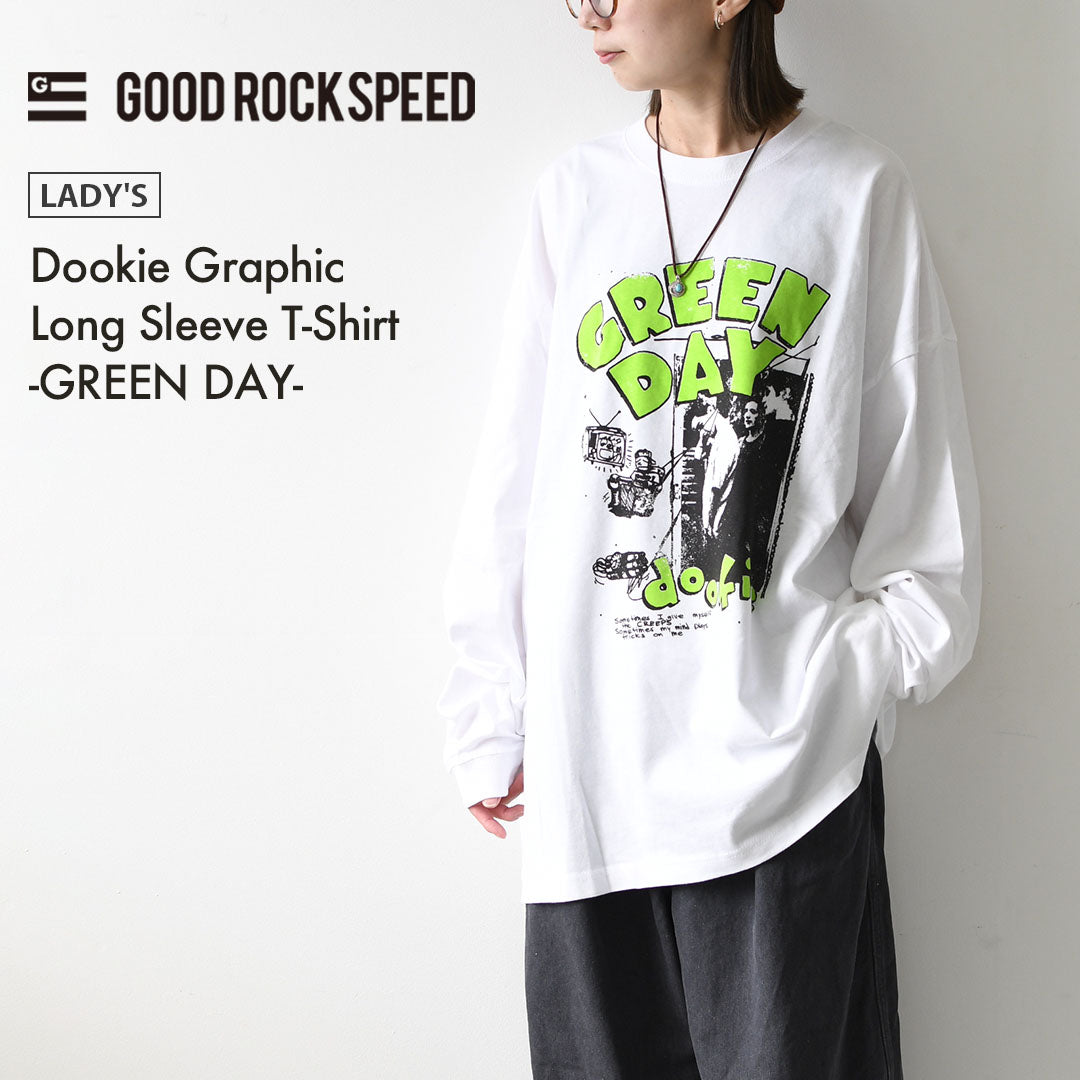 GOOD ROCK SPEED [グッドロックスピード] Dookie Graphic Long Sleeve T-Shirt-GREEN DAY-  [GRD202W] ドゥーキーグラフィックロングスリーブTシャツ-グリーンデイ-ロングスリーブTシャツ・ 綿TEE・長袖・ロングスリーブ・プリントTEE・クルーネック・LADY'S [2026AW]