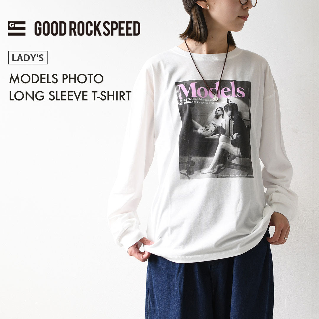 GOOD ROCK SPEED [グッドロックスピード] MODELS PHOTO LONG SLEEVE T-SHIRT [LFE206W] モデルフォトロングスリーブTシャツ・ 綿TEE・長袖・ロングスリーブ・プリントTEE・クルーネック・LADY'S [2026AW]