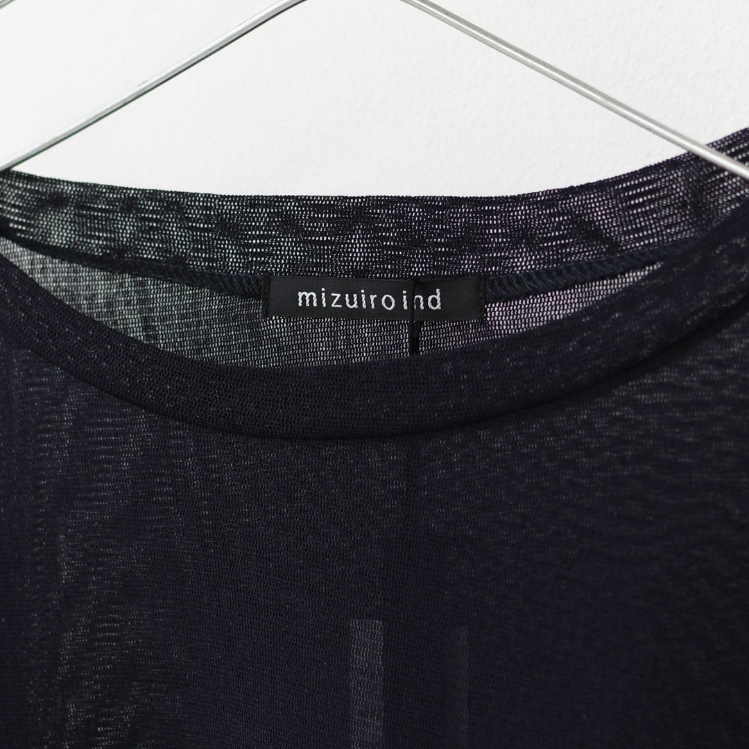 mizuiro ind [ミズイロ インド] mesh long sleeve wide T [1-210062] メッシュロングスリーブワイドT・ワイドシルエット・ゆったりシルエット・キレイめ・LADY'S [2026SS]