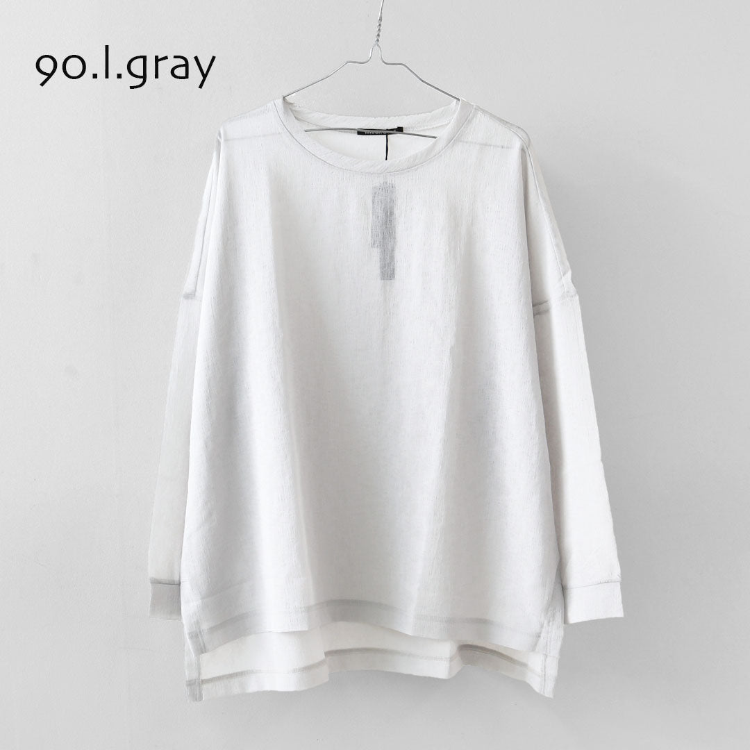 mizuiro ind [ミズイロ インド] washer voile wide P/O [1-210070] ウォッシャーボイルワイドプルオーバー・クルーネック・ワイドシルエット・ゆったりシルエット・シースルー・シアー・透け感・LADY'S [2026SS]