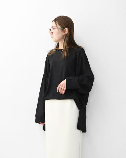 mizuiro ind [ミズイロ インド] washer voile wide P/O [1-210070] ウォッシャーボイルワイドプルオーバー・クルーネック・ワイドシルエット・ゆったりシルエット・シースルー・シアー・透け感・LADY'S [2026SS]