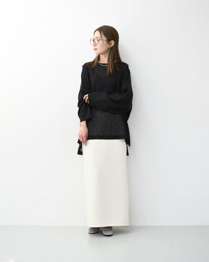 mizuiro ind [ミズイロ インド] washer voile wide P/O [1-210070] ウォッシャーボイルワイドプルオーバー・クルーネック・ワイドシルエット・ゆったりシルエット・シースルー・シアー・透け感・LADY'S [2026SS]