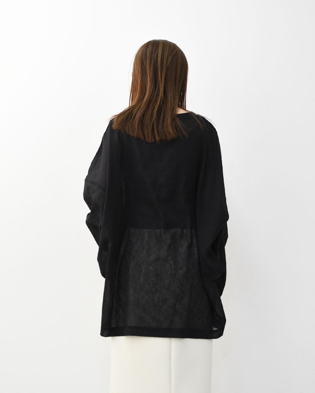 mizuiro ind [ミズイロ インド] washer voile wide P/O [1-210070] ウォッシャーボイルワイドプルオーバー・クルーネック・ワイドシルエット・ゆったりシルエット・シースルー・シアー・透け感・LADY'S [2026SS]