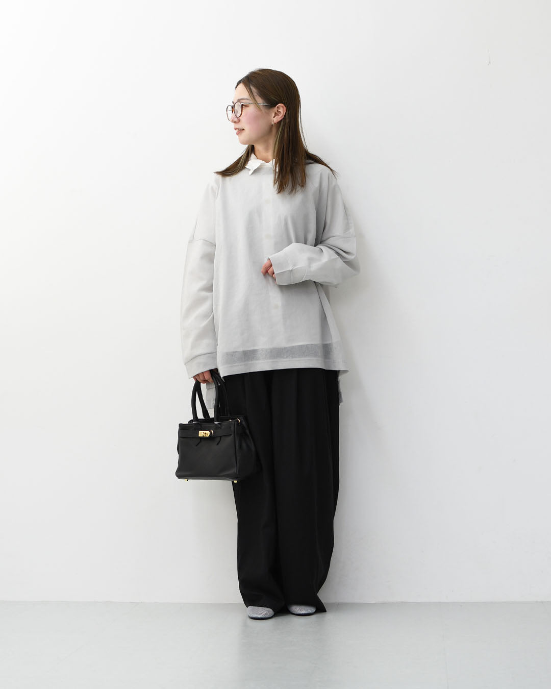 mizuiro ind [ミズイロ インド] washer voile wide P/O [1-210070] ウォッシャーボイルワイドプルオーバー・クルーネック・ワイドシルエット・ゆったりシルエット・シースルー・シアー・透け感・LADY'S [2026SS]