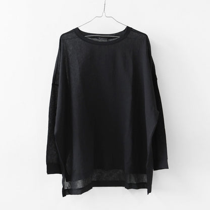 mizuiro ind [ミズイロ インド] washer voile wide P/O [1-210070] ウォッシャーボイルワイドプルオーバー・クルーネック・ワイドシルエット・ゆったりシルエット・シースルー・シアー・透け感・LADY'S [2026SS]