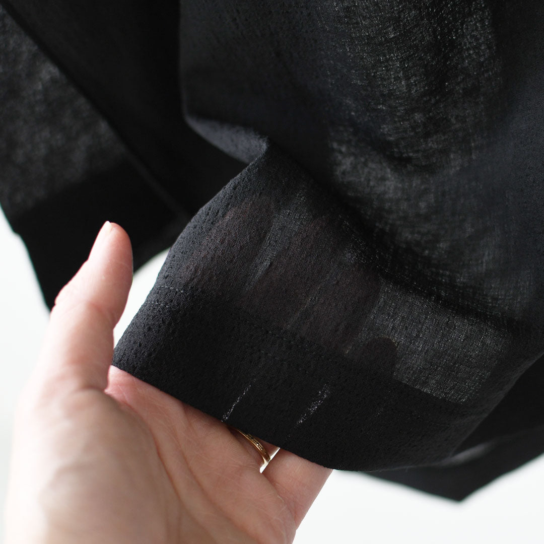 mizuiro ind [ミズイロ インド] washer voile wide P/O [1-210070] ウォッシャーボイルワイドプルオーバー・クルーネック・ワイドシルエット・ゆったりシルエット・シースルー・シアー・透け感・LADY'S [2026SS]