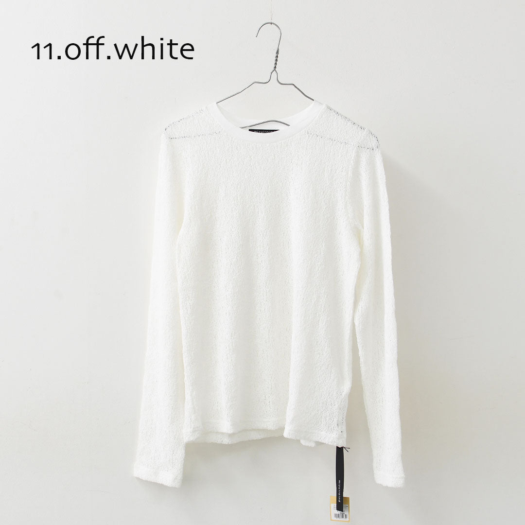 mizuiro ind [ミズイロ インド] lace crew neck T shirt [1-210080] レースクルーネックTシャツ・レースTシャツ・インナー・レイヤードアイテム・LADY'S [2026SS]