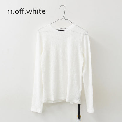 mizuiro ind [ミズイロ インド] lace crew neck T shirt [1-210080] レースクルーネックTシャツ・レースTシャツ・インナー・レイヤードアイテム・LADY'S [2026SS]