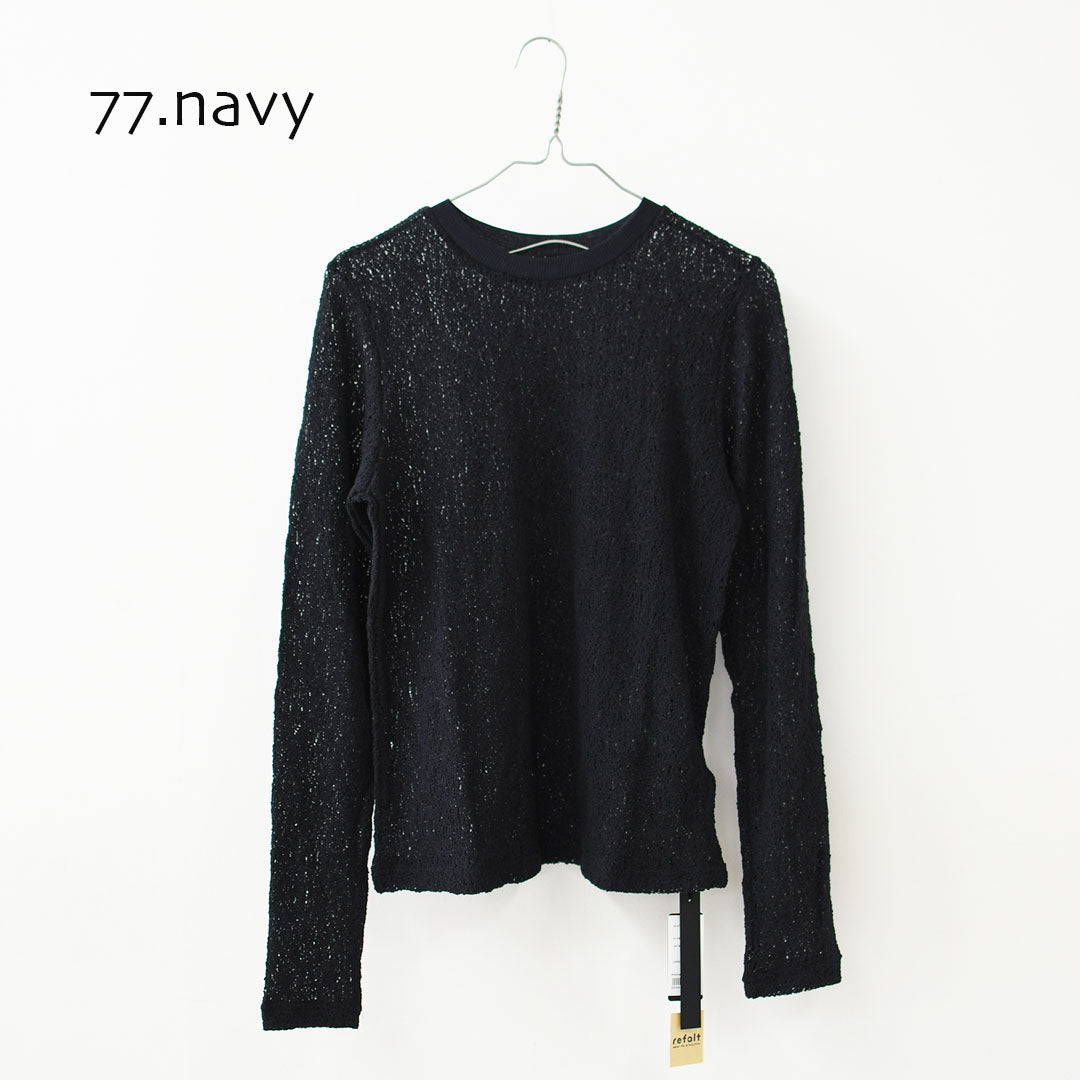 mizuiro ind [ミズイロ インド] lace crew neck T shirt [1-210080] レースクルーネックTシャツ・レースTシャツ・インナー・レイヤードアイテム・LADY'S [2026SS]
