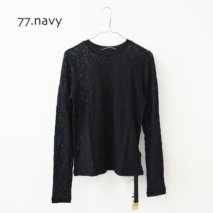 mizuiro ind [ミズイロ インド] lace crew neck T shirt [1-210080] レースクルーネックTシャツ・レースTシャツ・インナー・レイヤードアイテム・LADY'S [2026SS]