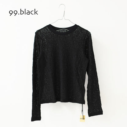 mizuiro ind [ミズイロ インド] lace crew neck T shirt [1-210080] レースクルーネックTシャツ・レースTシャツ・インナー・レイヤードアイテム・LADY'S [2026SS]