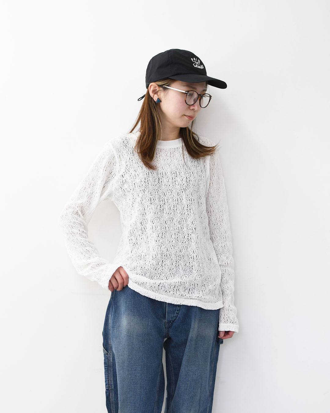 mizuiro ind [ミズイロ インド] lace crew neck T shirt [1-210080] レースクルーネックTシャツ・レースTシャツ・インナー・レイヤードアイテム・LADY'S [2026SS]
