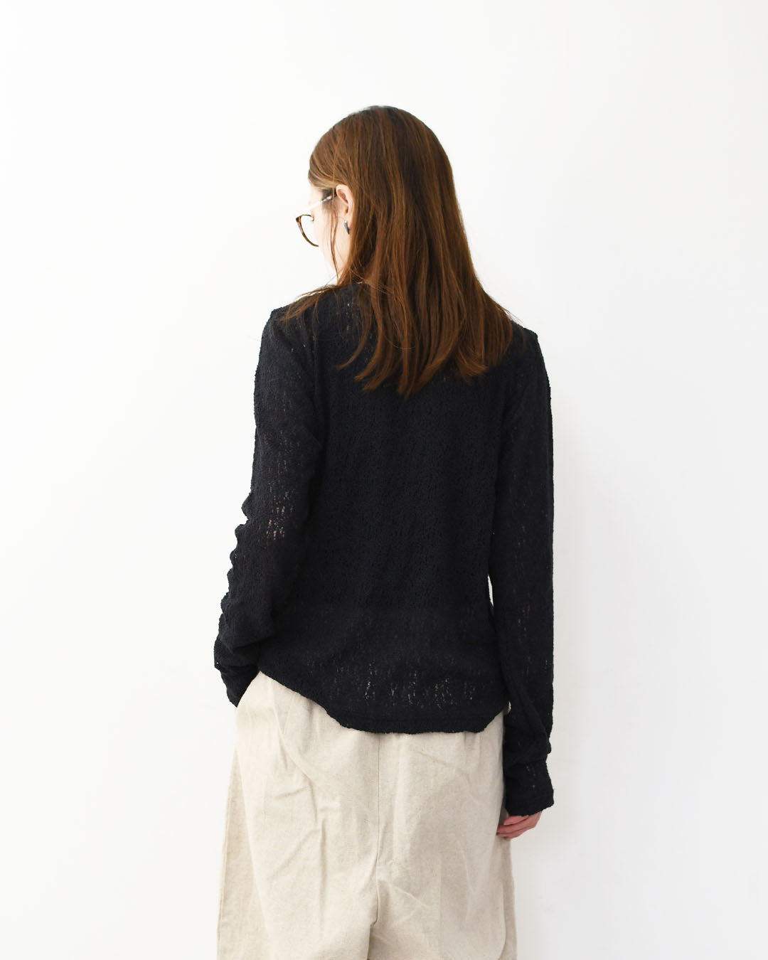 mizuiro ind [ミズイロ インド] lace crew neck T shirt [1-210080] レースクルーネックTシャツ・レースTシャツ・インナー・レイヤードアイテム・LADY'S [2026SS]
