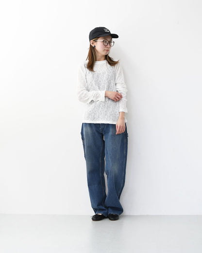 mizuiro ind [ミズイロ インド] lace crew neck T shirt [1-210080] レースクルーネックTシャツ・レースTシャツ・インナー・レイヤードアイテム・LADY'S [2026SS]