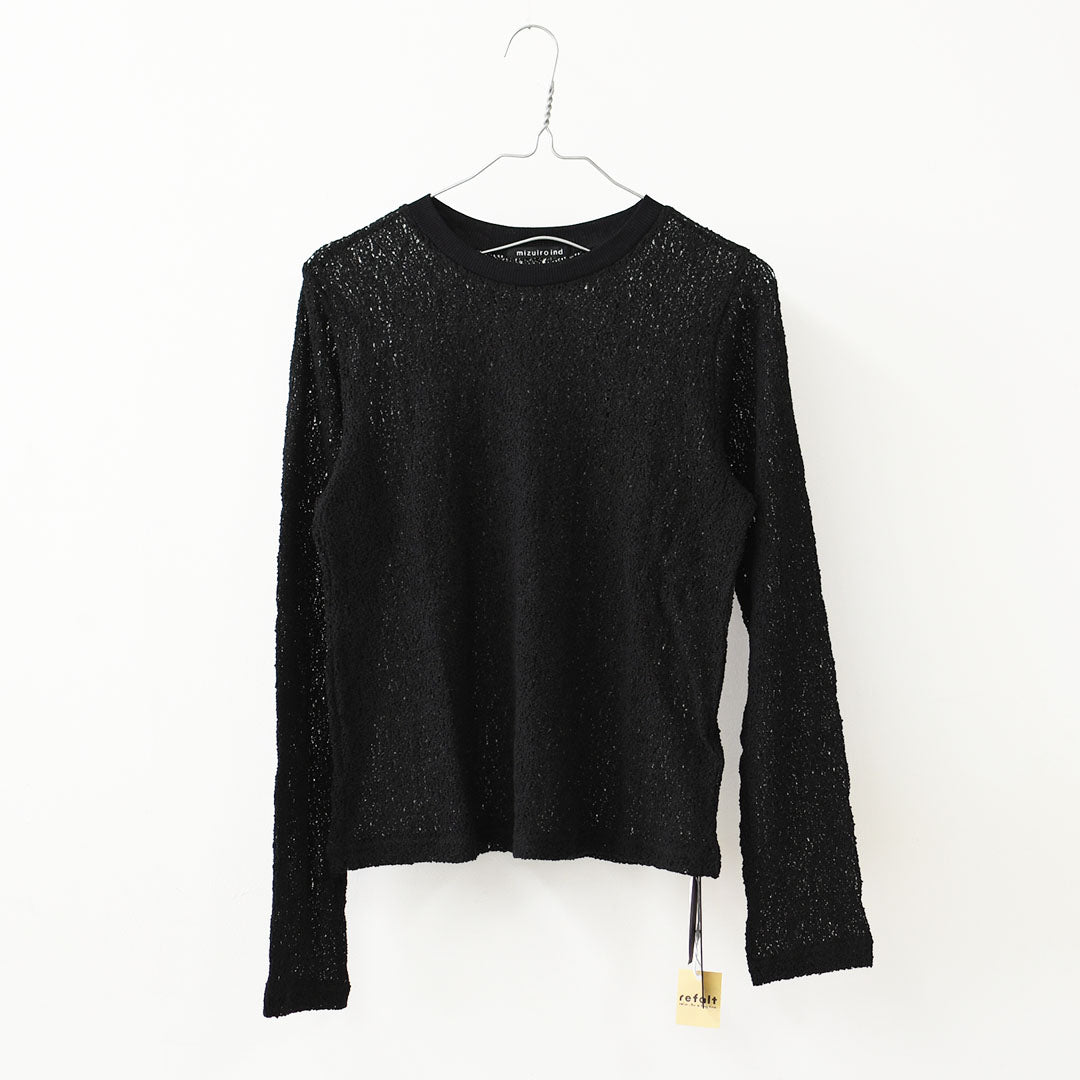 mizuiro ind [ミズイロ インド] lace crew neck T shirt [1-210080] レースクルーネックTシャツ・レースTシャツ・インナー・レイヤードアイテム・LADY'S [2026SS]