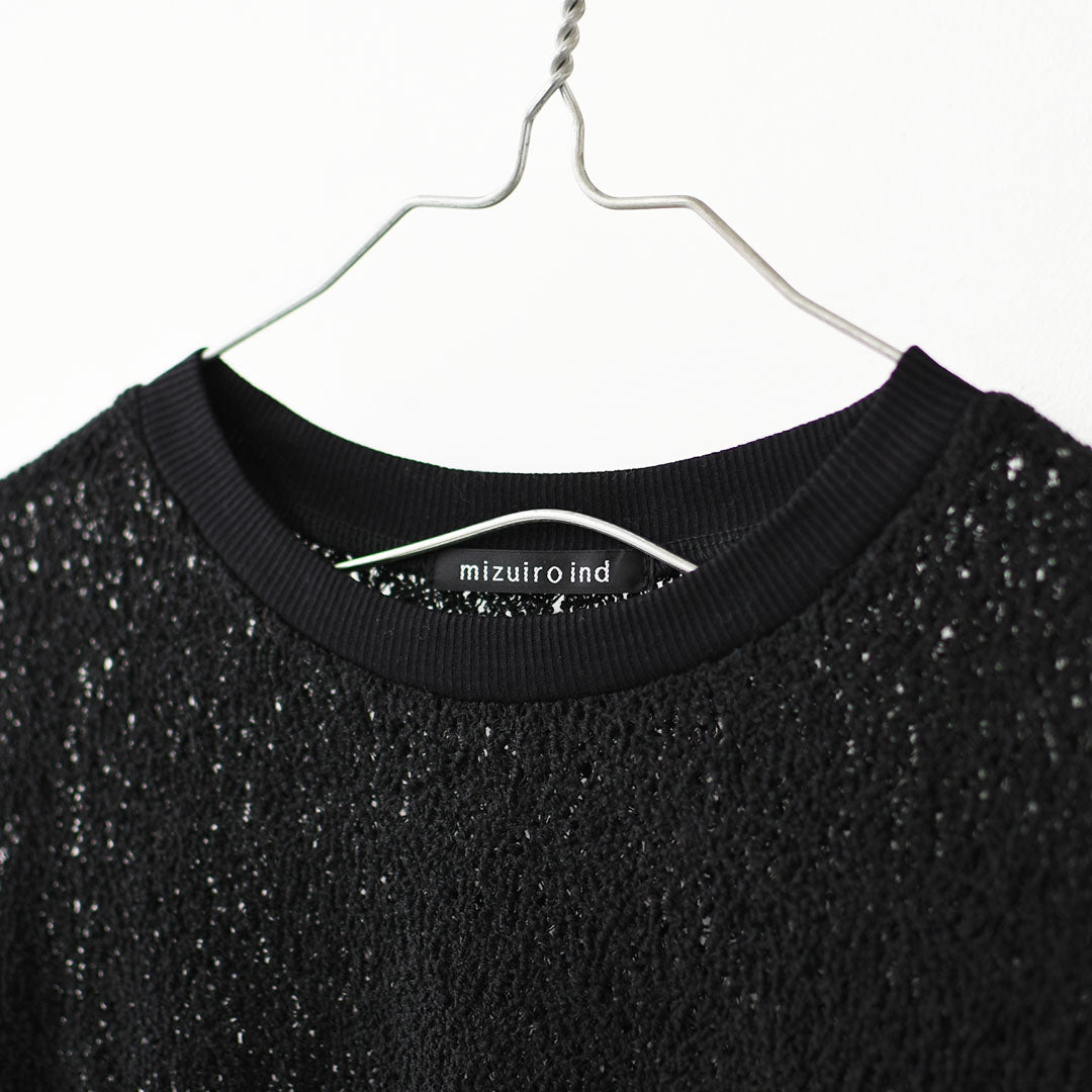 mizuiro ind [ミズイロ インド] lace crew neck T shirt [1-210080] レースクルーネックTシャツ・レースTシャツ・インナー・レイヤードアイテム・LADY'S [2026SS]