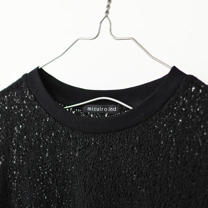 mizuiro ind [ミズイロ インド] lace crew neck T shirt [1-210080] レースクルーネックTシャツ・レースTシャツ・インナー・レイヤードアイテム・LADY'S [2026SS]