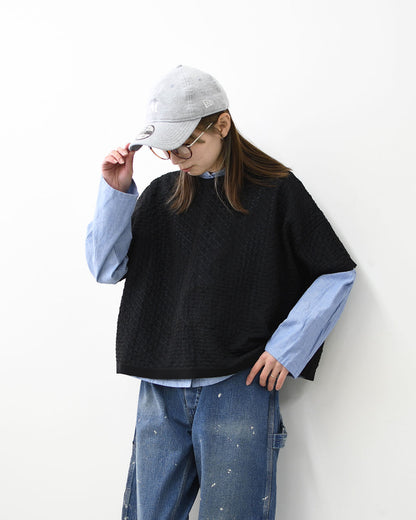 mizuiro ind [ミズイロ インド] patterned sheer wide P/O [1-220058] パターンドシアーワイドプルオーバー・シアープルオーバー・ワイドシルエット・LADY'S [2026SS]