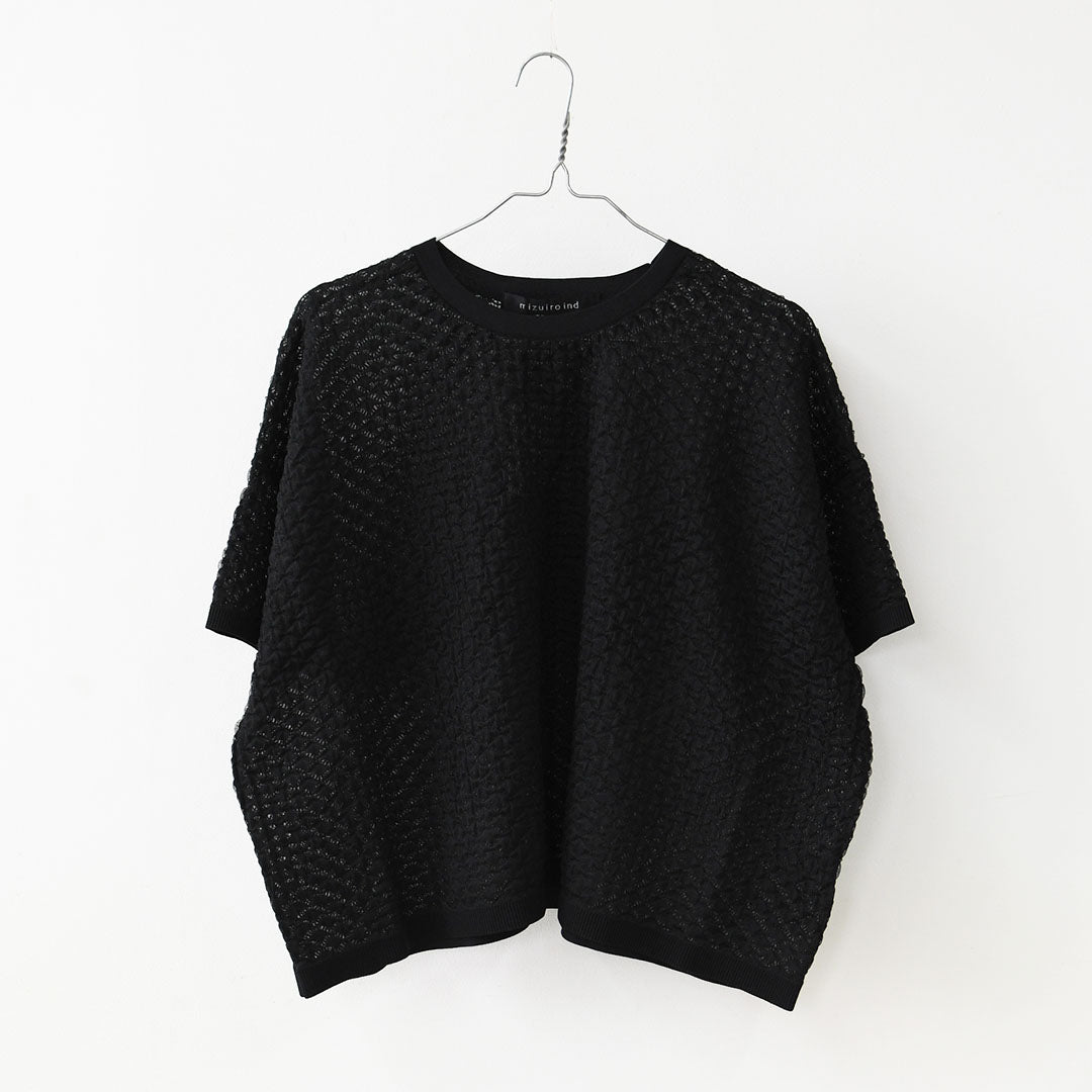 mizuiro ind [ミズイロ インド] patterned sheer wide P/O [1-220058] パターンドシアーワイドプルオーバー・シアープルオーバー・ワイドシルエット・LADY'S [2026SS]