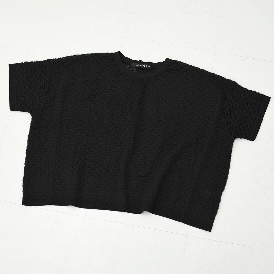 mizuiro ind [ミズイロ インド] patterned sheer wide P/O [1-220058] パターンドシアーワイドプルオーバー・シアープルオーバー・ワイドシルエット・LADY'S [2026SS]