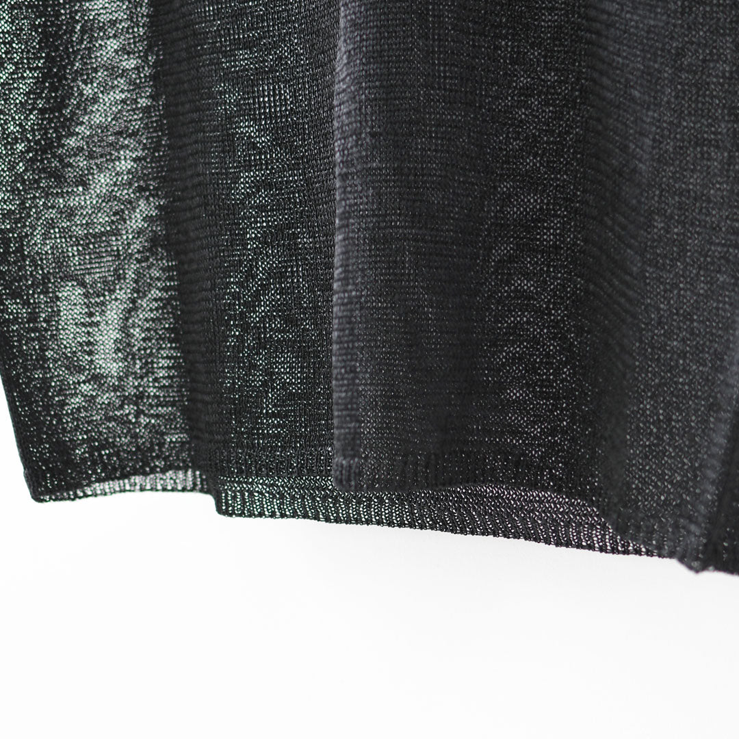 mizuiro ind [ミズイロ インド] wide V neck vest [1-220062]  ワイドVネックベスト・ワイドシルエット・ゆったりシルエット・透け感・リネンライク・テープヤーン編み・レイヤード・LADY'S [2026SS]