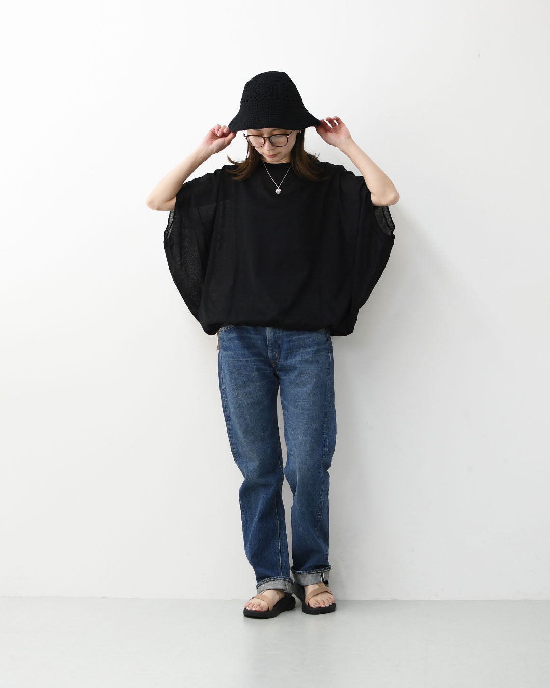 mizuiro ind [ミズイロ インド] sheer wide cocoon P/O・wide cocoon sheer vest [1-220063]シアーワイドコクーンプルオーバー・ワイドコクーンシアーベスト・コクーンシルエット・ワイドシルエット・ゆったりシルエット・コクーンベスト・LADY'S[2026SS]