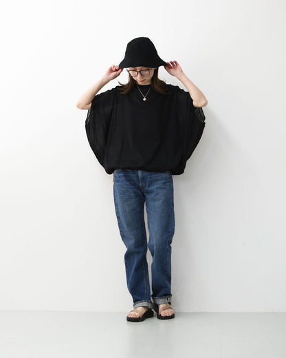 mizuiro ind [ミズイロ インド] sheer wide cocoon P/O・wide cocoon sheer vest [1-220063]シアーワイドコクーンプルオーバー・ワイドコクーンシアーベスト・コクーンシルエット・ワイドシルエット・ゆったりシルエット・コクーンベスト・LADY'S[2026SS]