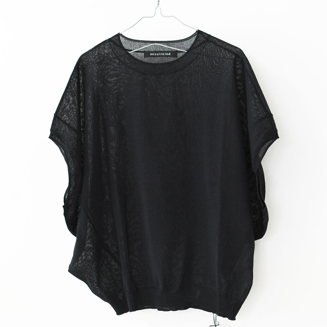 mizuiro ind [ミズイロ インド] sheer wide cocoon P/O・wide cocoon sheer vest [1-220063] シアーワイドコクーンプルオーバー・ワイドコクーンシアーベスト・LADY'S [2026SS]