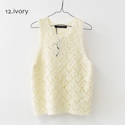 mizuiro ind [ミズイロ インド] patterned vest [1-220069] パターンベスト・ベスト・ダイヤ柄・ニットベスト・レイヤードスタイル・LADY'S [2026ss]