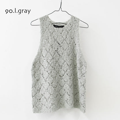 mizuiro ind [ミズイロ インド] patterned vest [1-220069] パターンベスト・ベスト・ダイヤ柄・ニットベスト・レイヤードスタイル・LADY'S [2026ss]