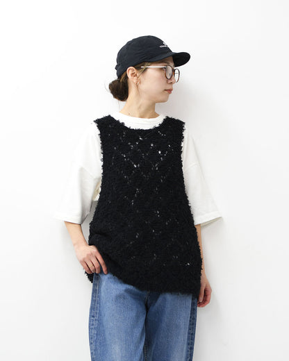 mizuiro ind [ミズイロ インド] patterned vest [1-220069] パターンベスト・ベスト・ダイヤ柄・ニットベスト・レイヤードスタイル・LADY'S [2026ss]