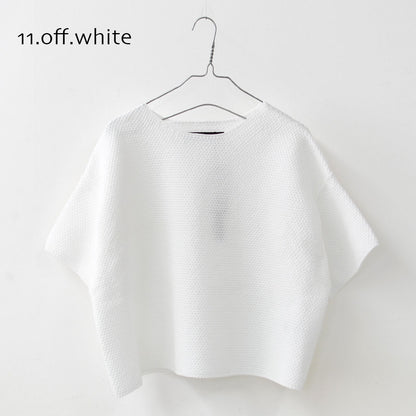 mizuiro ind [ミズイロ インド] short wide P/O [1-220076] ショートワイドプルオーバー・クルーネック・ワイドシルエット・ゆったりシルエット・シースルー・シアー・透け感・LADY'S[2026SS]