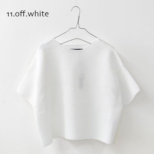 mizuiro ind [ミズイロ インド] short wide P/O [1-220076] ショートワイドプルオーバー・クルーネック・ワイドシルエット・ゆったりシルエット・シースルー・シアー・透け感・LADY'S[2026SS]