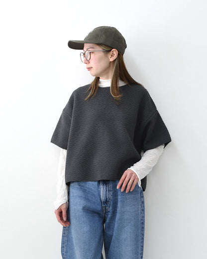 mizuiro ind [ミズイロ インド] short wide P/O [1-220076] ショートワイドプルオーバー・クルーネック・ワイドシルエット・ゆったりシルエット・シースルー・シアー・透け感・LADY'S[2026SS]