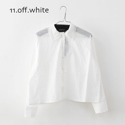 mizuiro ind [ミズイロ インド] pin tuck collar shirt  [1-230126] ピンタックカラーシャツ・LADY'S [2026SS]