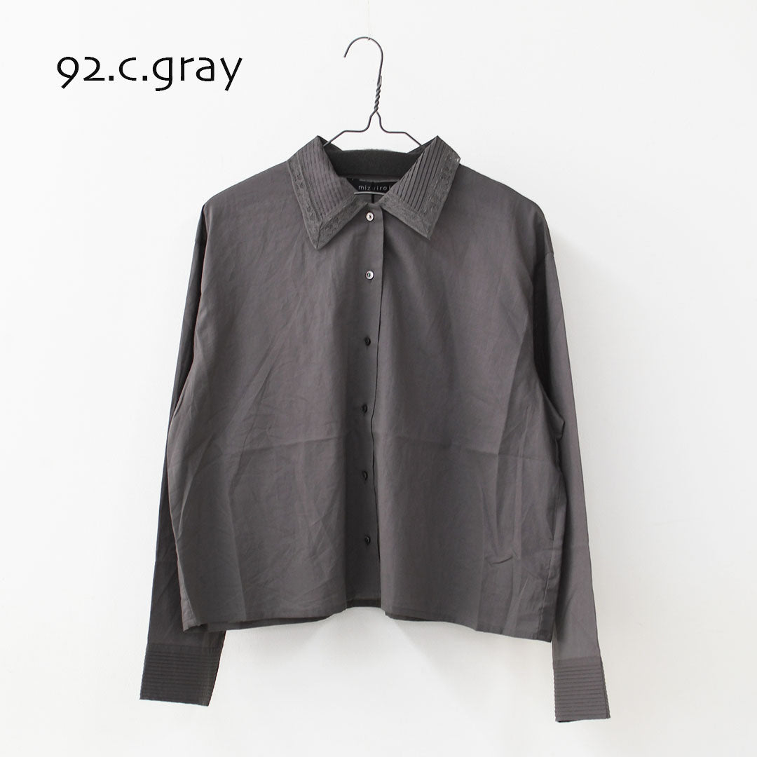 mizuiro ind [ミズイロ インド] pin tuck collar shirt  [1-230126] ピンタックカラーシャツ・LADY'S [2026SS]