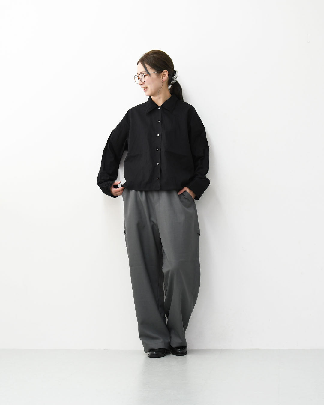 mizuiro ind [ミズイロ インド] pin tuck collar shirt  [1-230126] ピンタックカラーシャツ・LADY'S [2026SS]