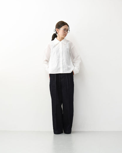 mizuiro ind [ミズイロ インド] pin tuck collar shirt  [1-230126] ピンタックカラーシャツ・LADY'S [2026SS]