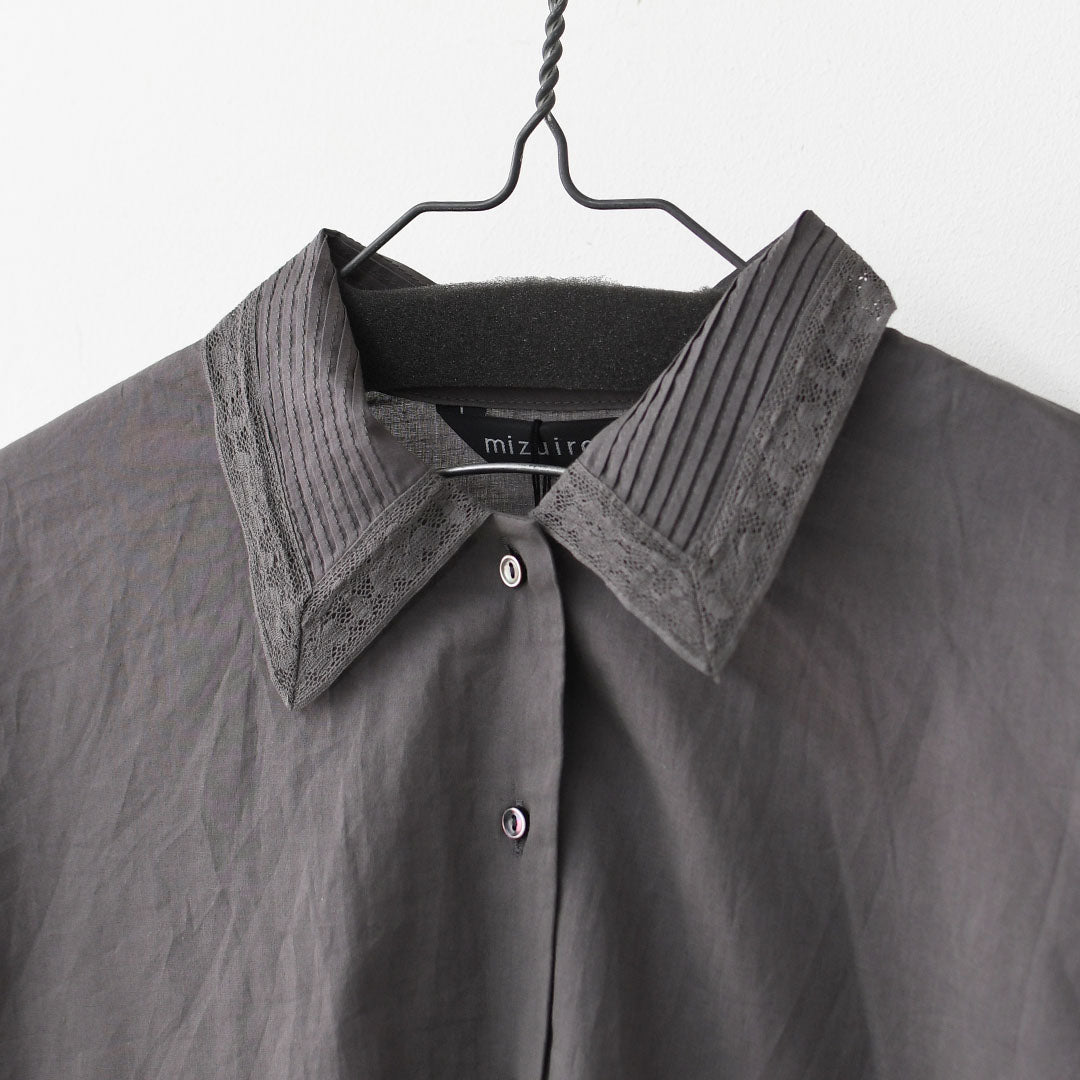 mizuiro ind [ミズイロ インド] pin tuck collar shirt  [1-230126] ピンタックカラーシャツ・LADY'S [2026SS]