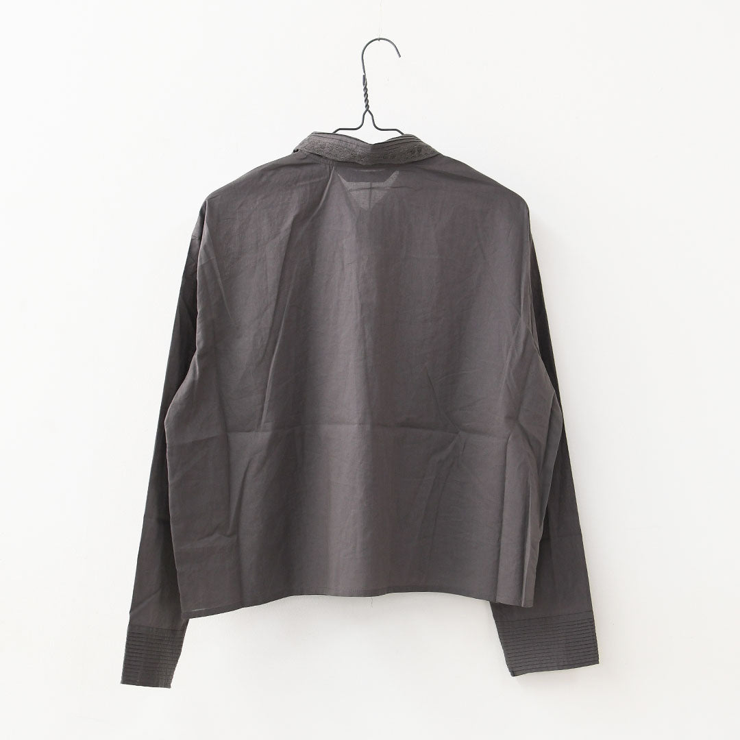 mizuiro ind [ミズイロ インド] pin tuck collar shirt  [1-230126] ピンタックカラーシャツ・LADY'S [2026SS]