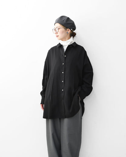 mizuiro ind [ミズイロ インド] wide tunic shirt [1-230129] ワイドタックシャツ・LADY'S [2026ss]