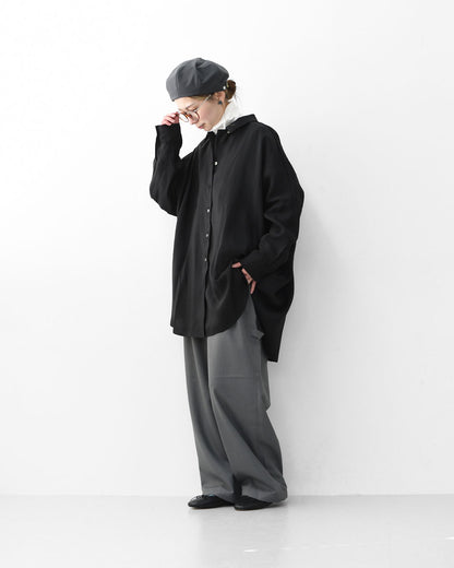 mizuiro ind [ミズイロ インド] wide tunic shirt [1-230129] ワイドタックシャツ・LADY'S [2026ss]