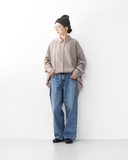 mizuiro ind [ミズイロ インド] wide tunic shirt [1-230129] ワイドタックシャツ・LADY'S [2026ss]