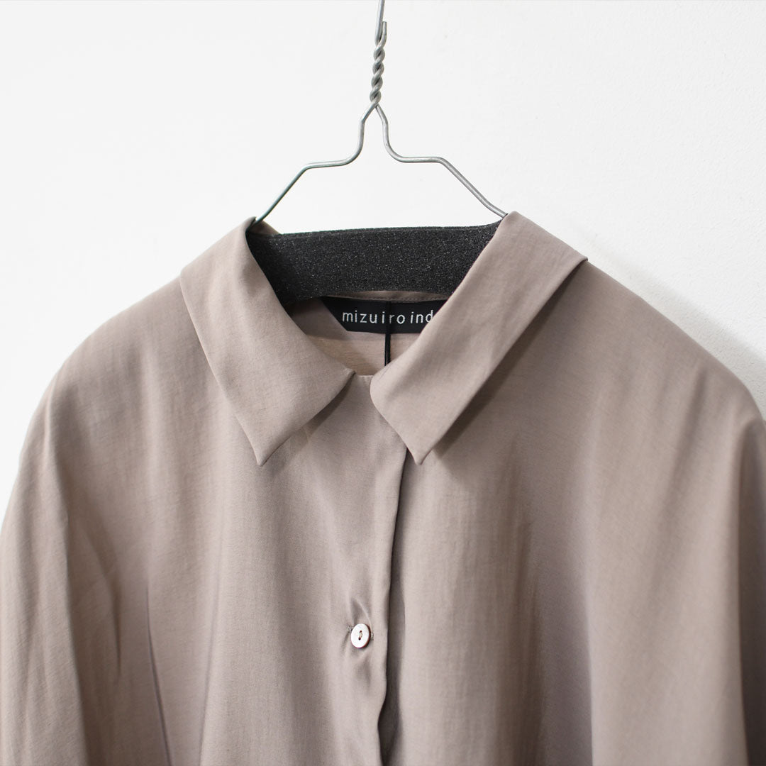 mizuiro ind [ミズイロ インド] wide tunic shirt [1-230129] ワイドタックシャツ・LADY'S [2026ss]