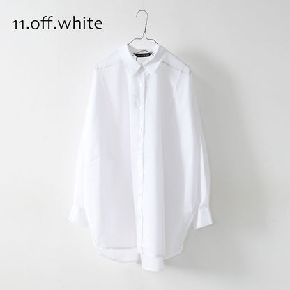 mizuiro ind [ミズイロ インド] T/C sheer wide shirt [1-230162] T/Cシアーワイドシャツ・シアーシャツ・ワイドシャツ・ゆったりシルエット・シンプル・LADY'S [2026SS]