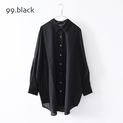 mizuiro ind [ミズイロ インド] T/C sheer wide shirt [1-230162] T/Cシアーワイドシャツ・シアーシャツ・ワイドシャツ・ゆったりシルエット・シンプル・LADY'S [2026SS]